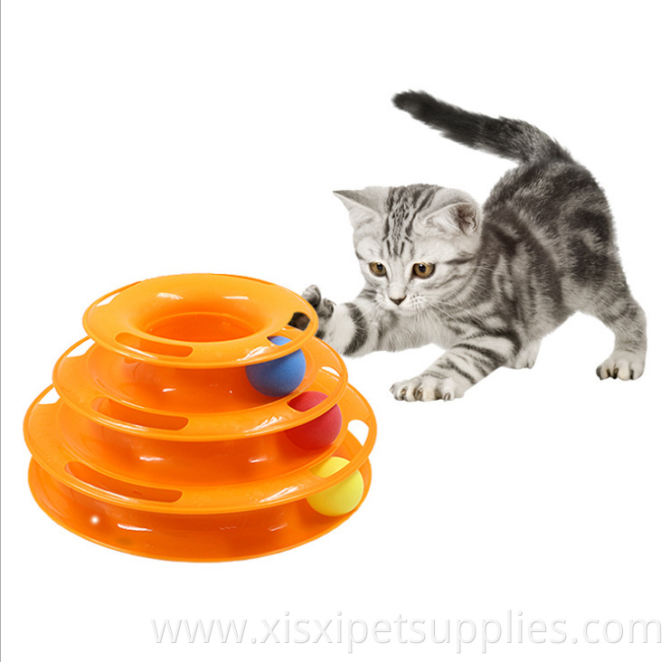 Roller Cat Toy 3-Level Tower Ball & Track Cat Play Tower of Tracks Cat Toy